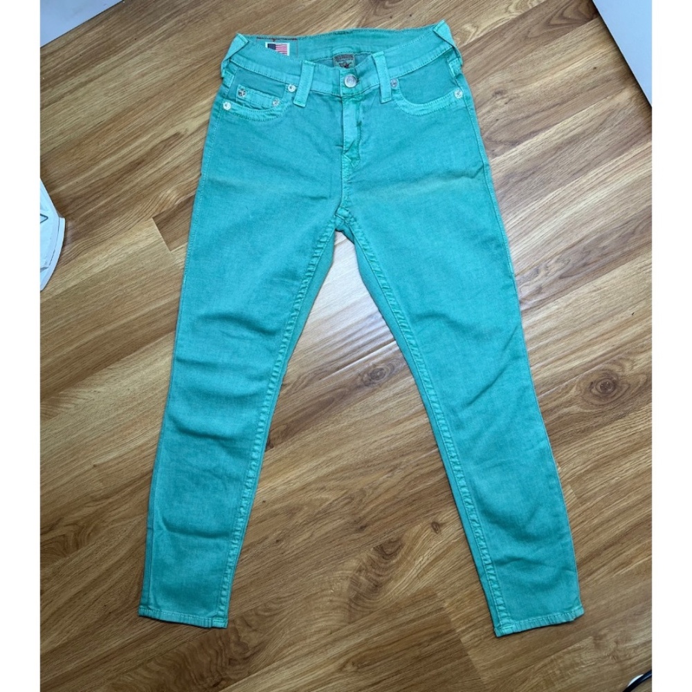 True Religion Brooklyn Jeans in Emerald sz 27/4- Practically New!